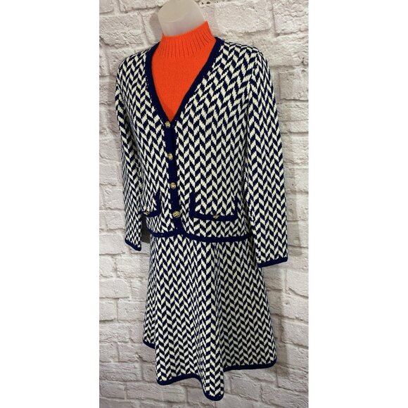 Vintage 1960s St. John Knits Sweater Jacket Dress 2-Piece Outfit Small/Medium - Picture 4 of 16